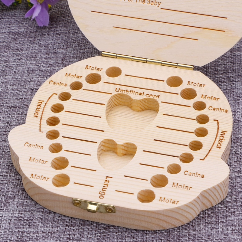 Baby Tooth Box Wooden Souvenir